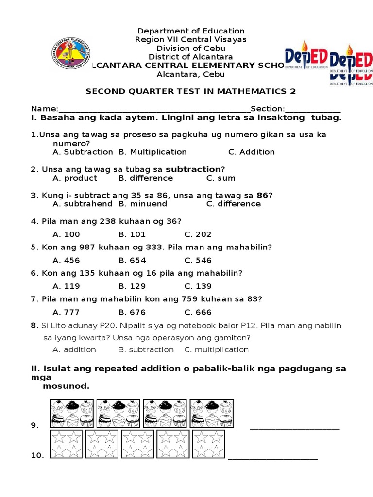 2nd Quarter Test 20172018 (Sinugbuanong Binisaya) PDF