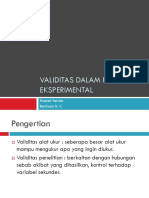 VALIDITAS PENELITIAN EKSPERIMENTAL