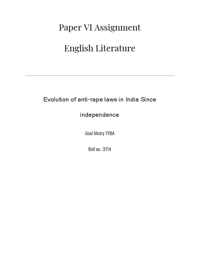 Evolution of Anti-Rape Laws in India | PDF | Rape | Sexual Assault