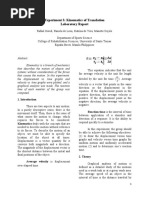 Experiment 3: Kinematics of Translation Laboratory Report