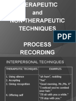 Therapeutic & Non Therapeutic Techniques Process Recording