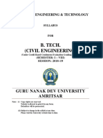 Btech Civil Engineering Cbcegs 2018-19