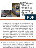 Usapin Hinggil Sa Operasyon NG MRT at LRT