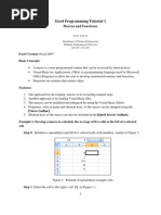 Excel Programming Tutorial 1: Macros and Functions