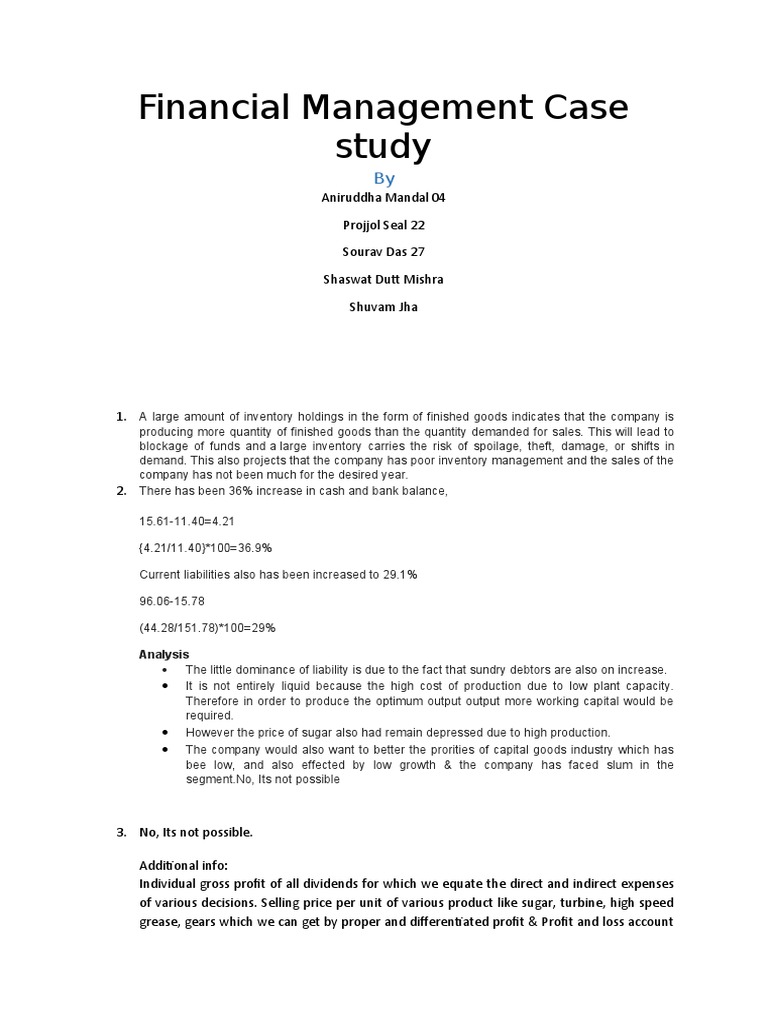 Financial Management Case Study | PDF