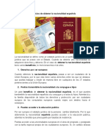 Beneficios de Obtener La Nacionalidad Española