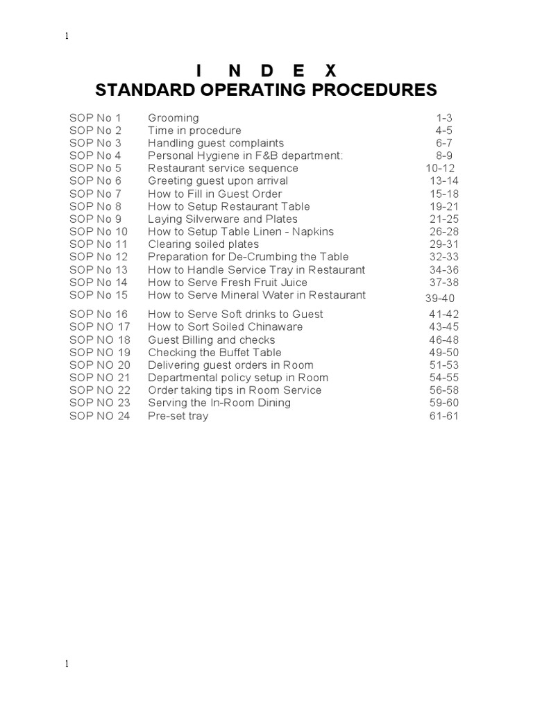 FOOD AND BEVERAGE SERVICE TRAINING MANUAL WITH 225 SOP PDF intelligence overview