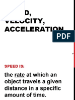 Speed Velocity and Acceleration