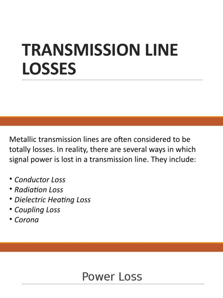 Transmission Line Losses PDF Transmission Line Electric Power