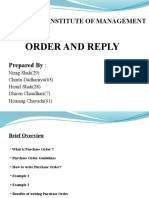 Order and Reply: S.R.Luthra Institute of Management
