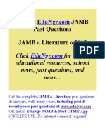 JAMB Literature Past Questions EduNgr Sample