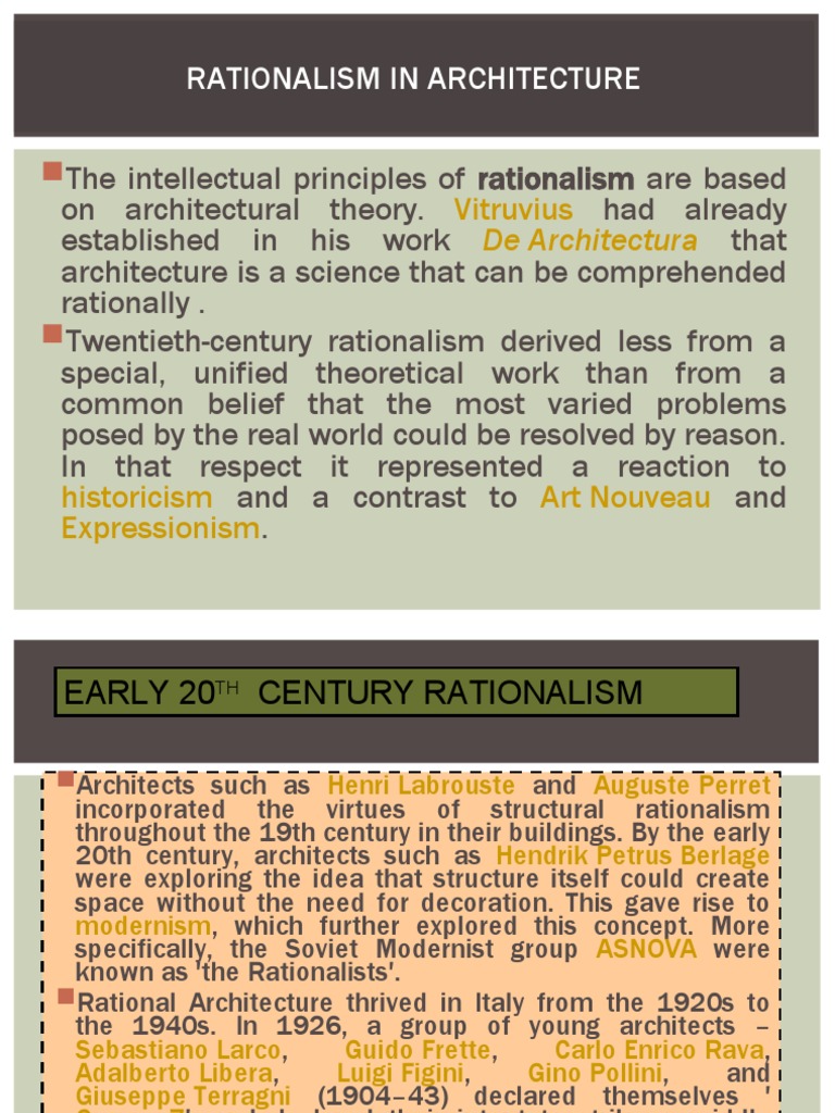 Rationalism and Expressionism in Architecture | PDF | Architectural ...