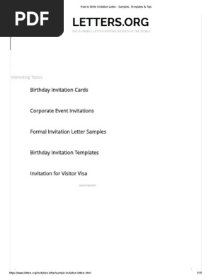 Tips for writing an invitation letter