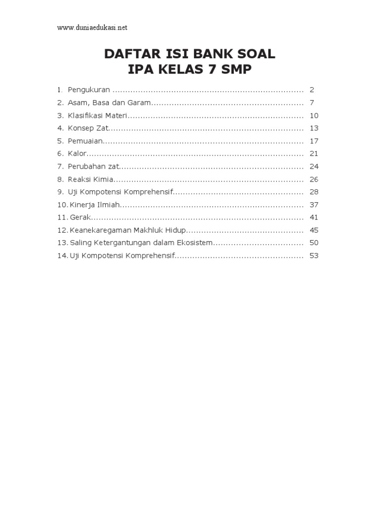 Bank Soal Ipa Kelas 7 Smp Teguh Pdf