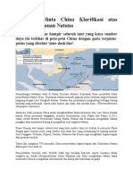 Indonesia Minta China Klarifikasi Atas Klaim Kepulauan Natuna