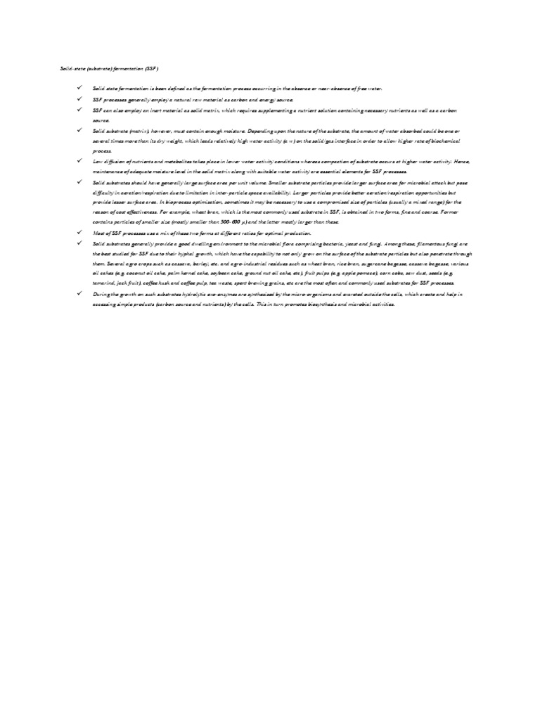 Solid State Fermentation | PDF | Fermentation | Water