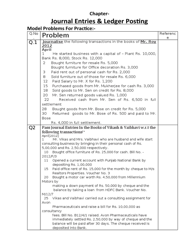 Journal Entries and Ledger Practice | PDF | Annual Percentage Rate | Cheque