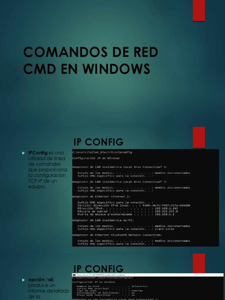 Comandos de Red CMD en Windows | PDF | Estándares de internet | Internet