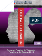 Informe de Femicidios y Procesos Penales de Violencia de Genero - 2019