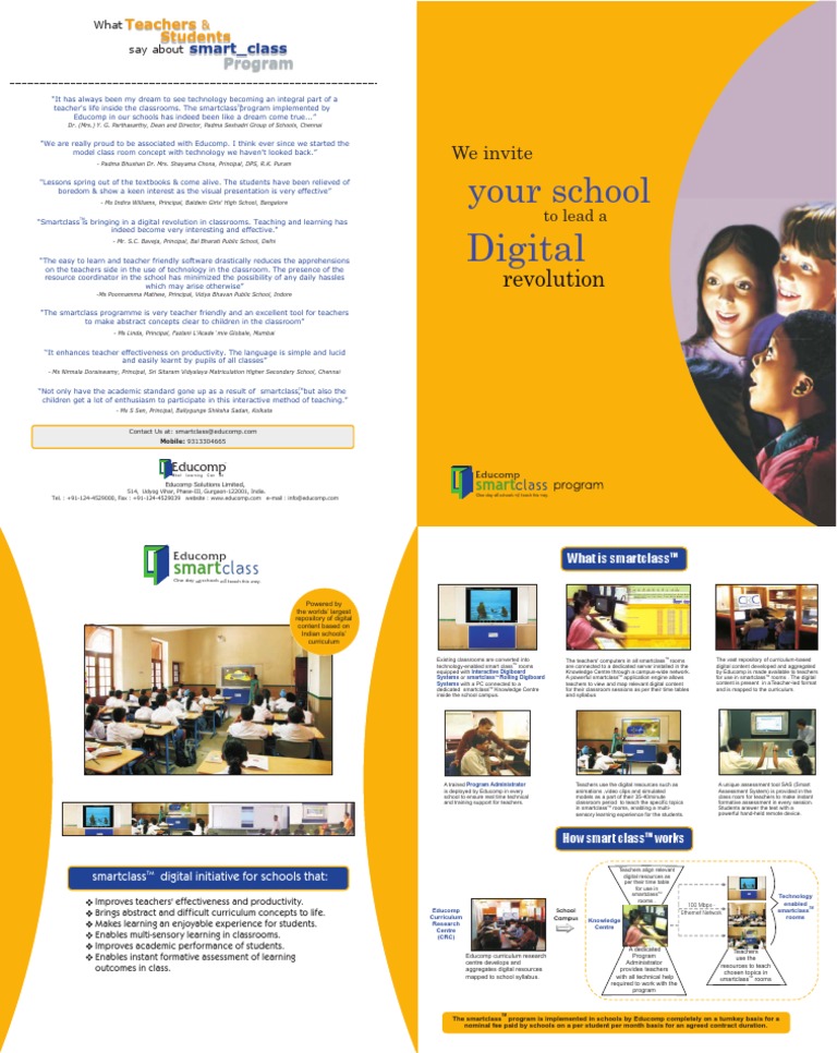 Educomp Smart Class Program Overview | PDF | Teachers | Curriculum