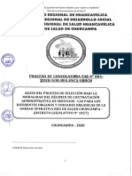CONVOCATORIA CAS N°001-2020/GOB.REG.HVCA/GSRCH UNIDAD OPERATIVA RED DE SALUD CHURCAMPA.