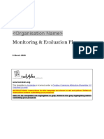 Monitoring and Evaluation ME Plan Template Multiple Projects