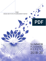 IIM Raipur Summer Placement Report