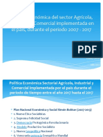 Política Económica Del Sector Agrícola, Industrial y Comercial Implementada en El País, Durante El Periodo 2007 - 2017