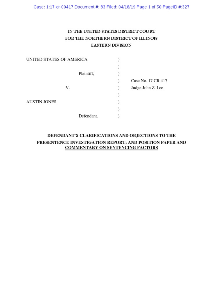 Sentencing Memorandum (Defense) PDF PDF Presentence Investigation