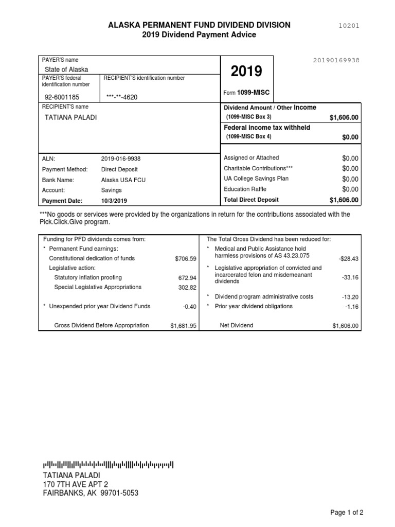 State Of Alaska 1099 For Pfd32776471