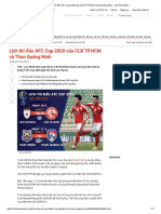Lịch thi đấu AFC Cup 2020 của CLB TP