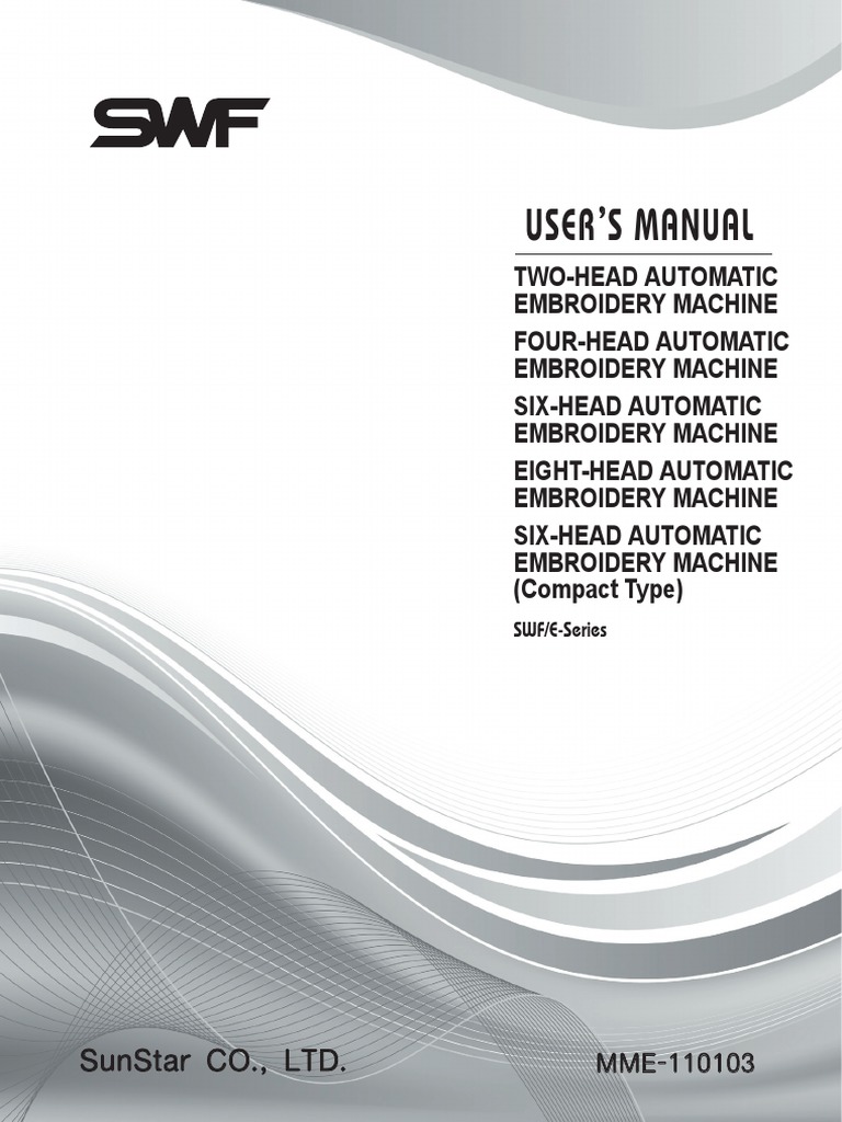 SWF Automatic Embroidery Machine Manual | PDF | Screw | Floppy Disk