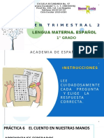 Examen Trimestral 2 Lengua Materna. Español 1°