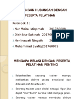 Kel 3 MEMBANGUN HUBUNGAN DENGAN PESERTA PELATIHAN