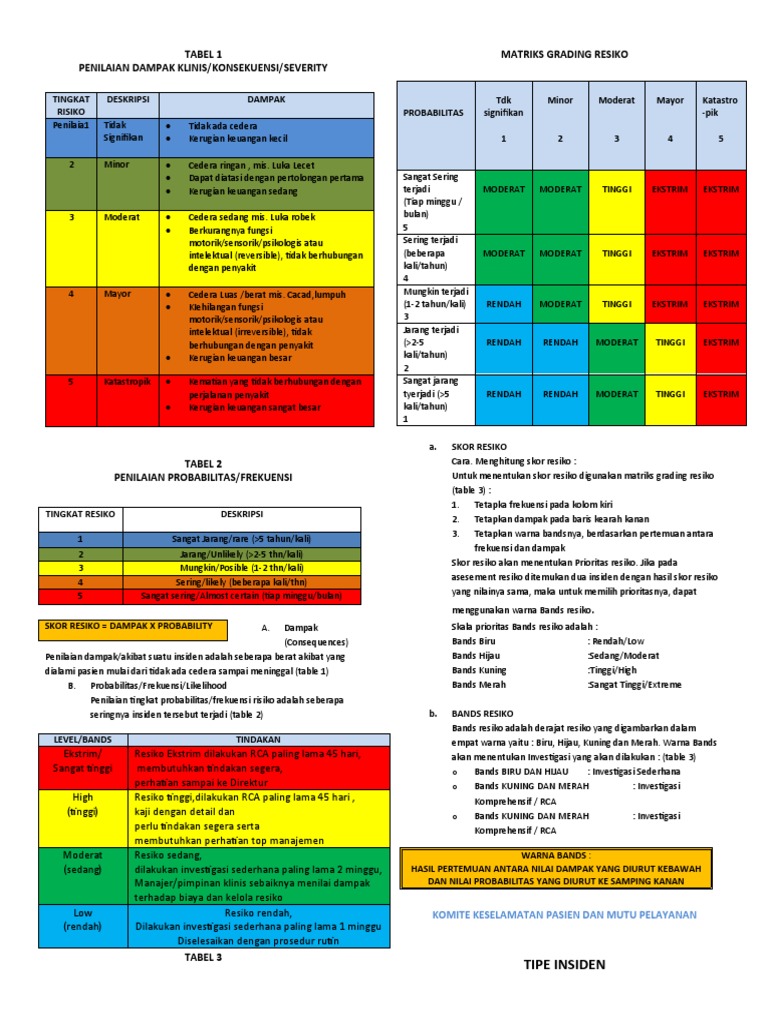 Matriks Grading Risiko Keselamatan Pasien | PDF