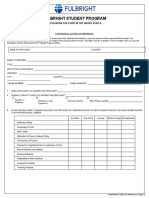 Fulbright Letter of Reference Form in MS Word Format