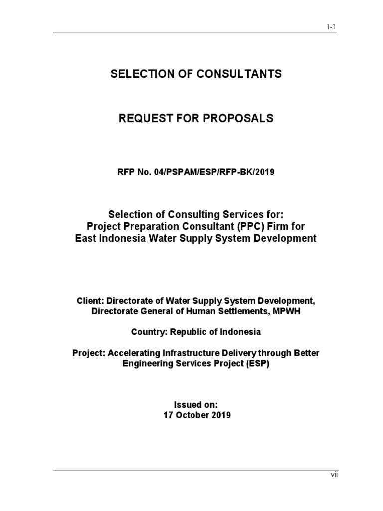 East Indonesia Water Supply Project RFP | PDF | Environmental Impact ...