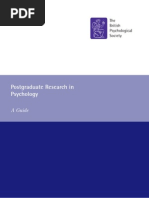 Postgraduate Research in Psychology