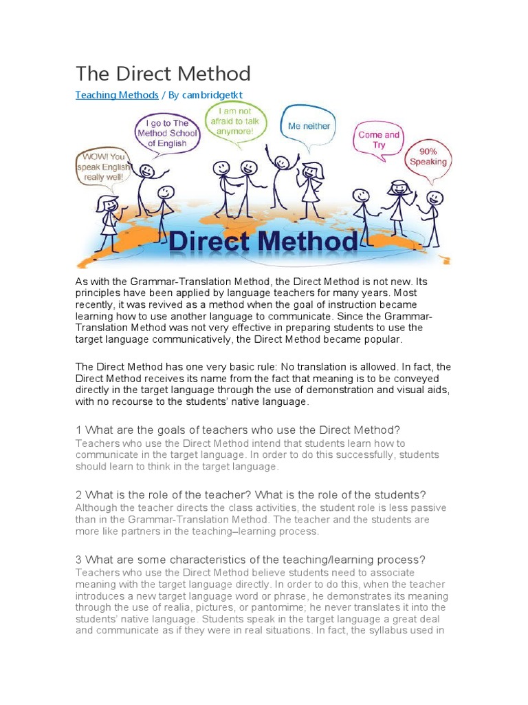 The Direct Method Pdf Second Language Question