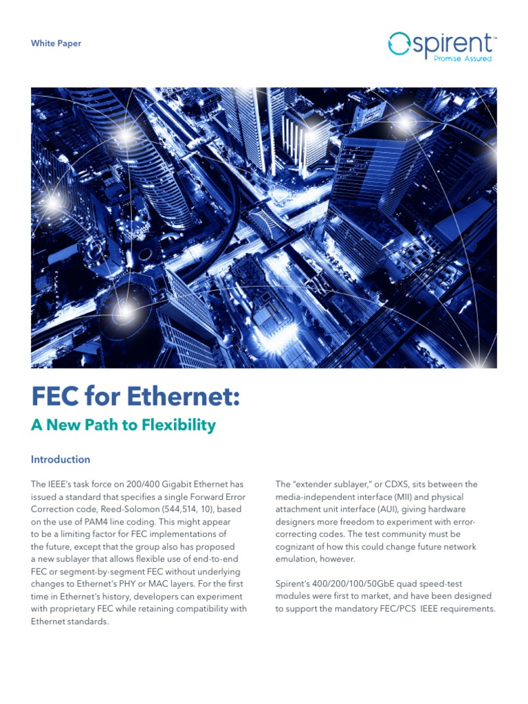 FEC For Ethernet - Whitepaper | PDF | Ethernet | Computer Standards