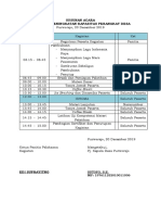 Susunan acara pelatihan kapasitas desa