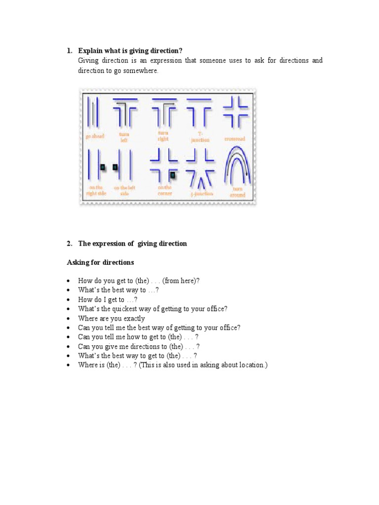 Essential Phrases for Giving Directions | PDF