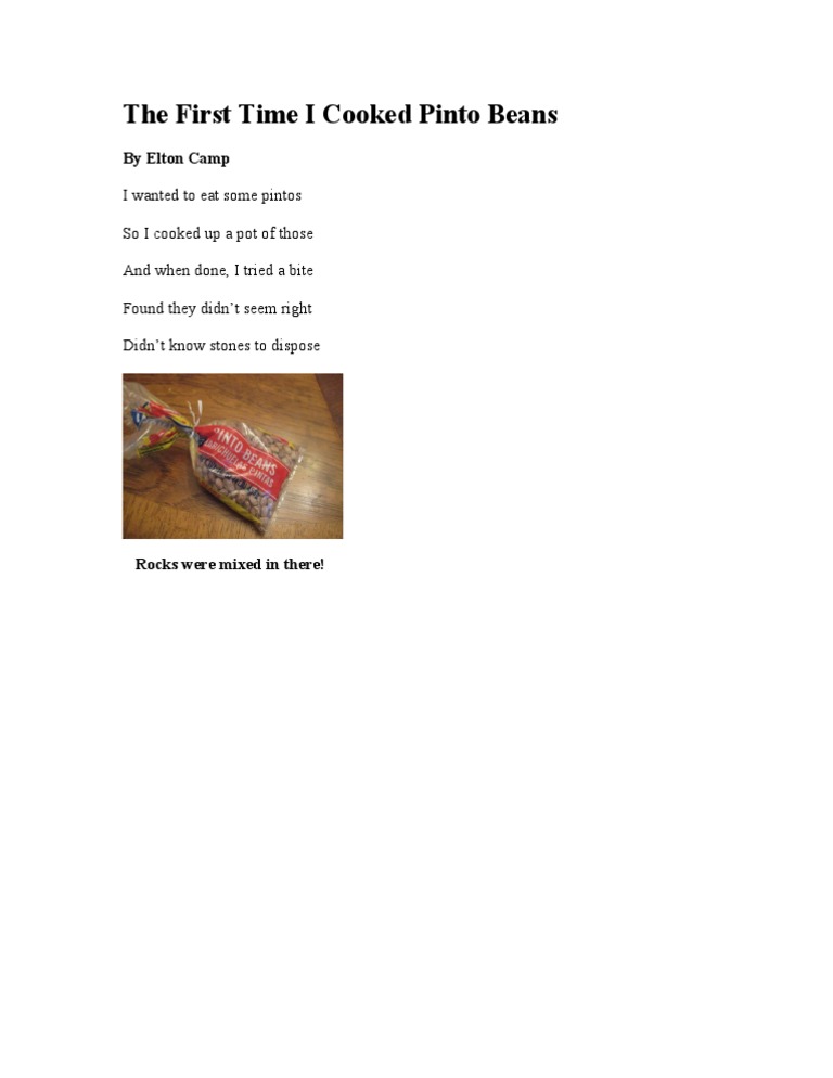 The First Time I Cooked Pinto Beans | PDF