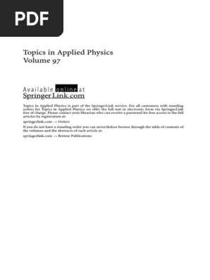Topics In Applied Physics 97 Kiyomi Sakai Masahiko Tani Auth Kiyomi Sakai Eds Terahertz Optoelectronics Springer Verlag Berlin Heidelberg 05 Terahertz Radiation Chemistry