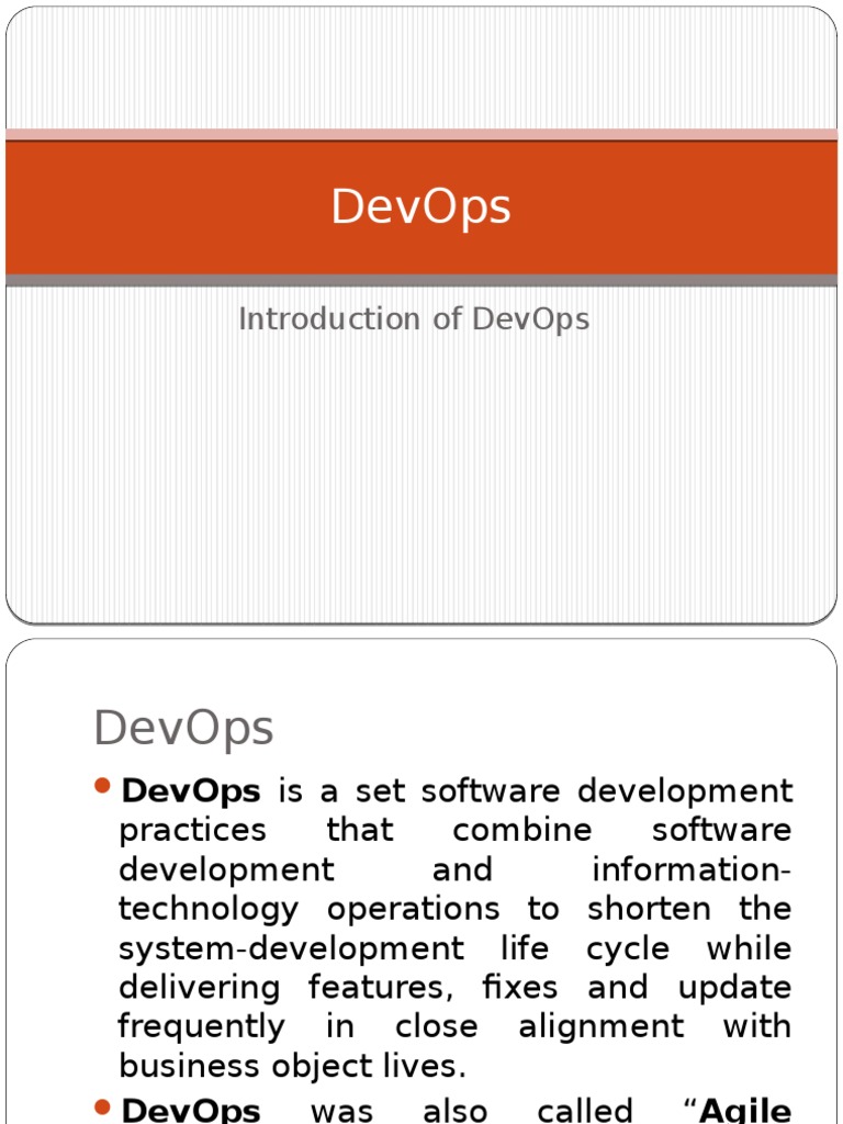 Introduction to DevOps Practices | PDF | Software Development ...