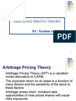 Arbitrage Pricing Theory: BY: Rashmi Ranjan