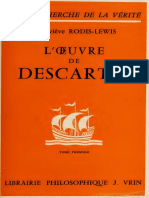 (A La Recherche de La Vérité) Geneviève Rodis-Lewis - L'œuvre de Descartes. Tome Premier-Vrin (1971) PDF