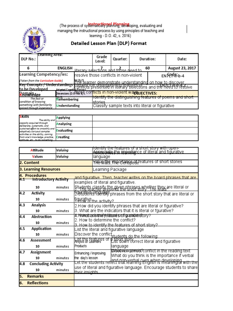 Lesson Plan for English 7: Text Analysis | PDF | Lesson Plan | Teaching