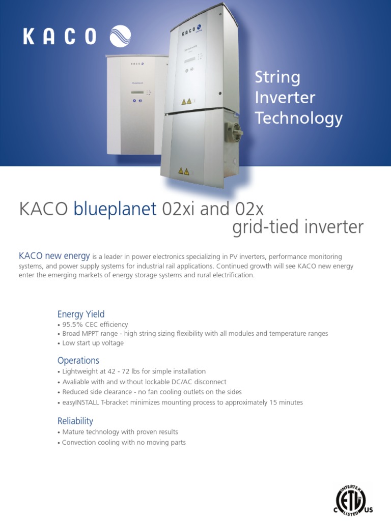 Kaco-02xi 02x Specifications PDF | PDF | Power Inverter | Alternating ...