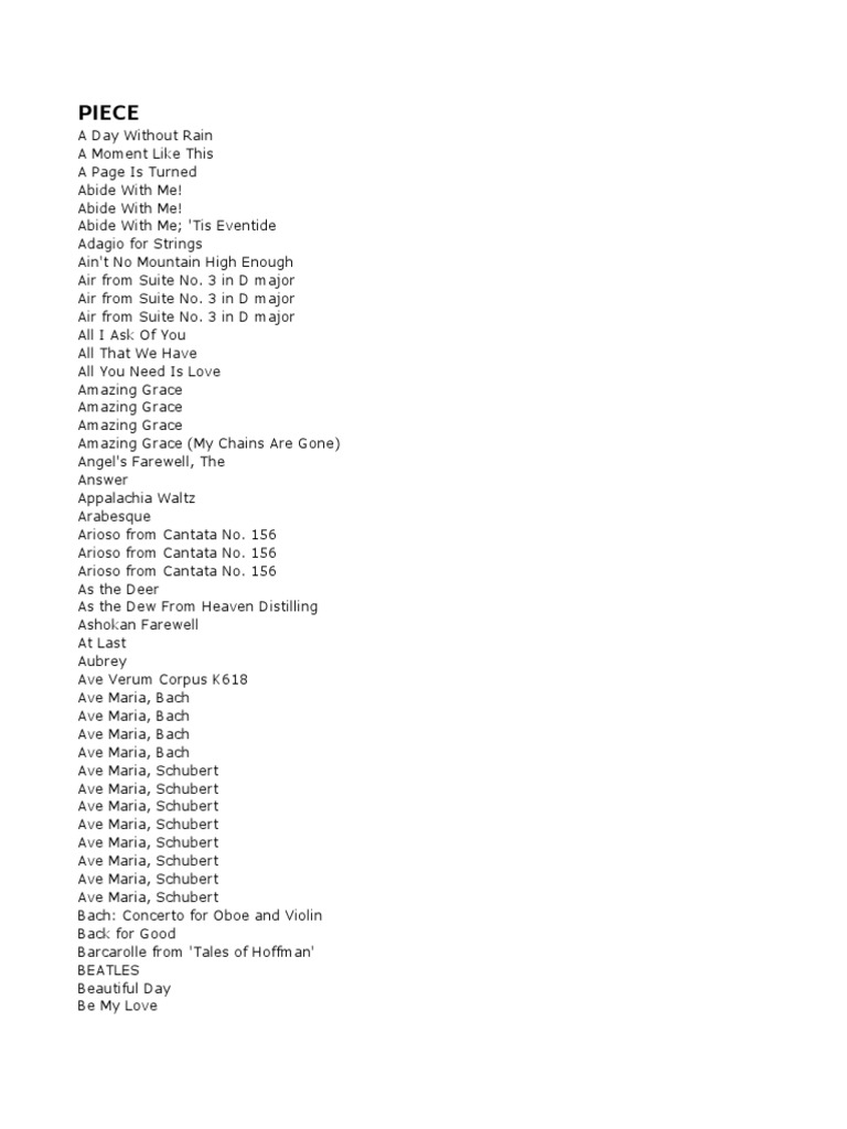 Divisi Strings Complete Repertoire List PDF Quartet Cello